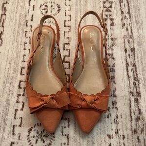 Essex Lane Pink Scalloped Bow Flats